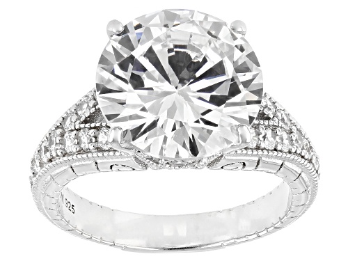Bella Luce® 11.60ctw White Diamond Simulant Platinum Over Sterling Silver Ring(7.03ctw DEW) - Size 9