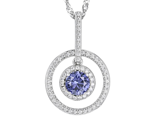 Photo of Bella Luce® 1.35ctw Lab Created Sapphire And White Diamond Simulants Rhodium Over Silver Necklace - Size 18