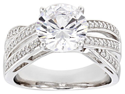 Bella Luce® 4.53ctw White Diamond Simulant Rhodium Over Sterling Silver Ring(2.74ctw DEW) - Size 9