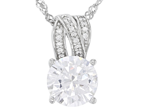 Photo of Bella Luce® 4.30ctw White Diamond Simulant Rhodium Over Silver Pendant With Chain(2.60ctw DEW)