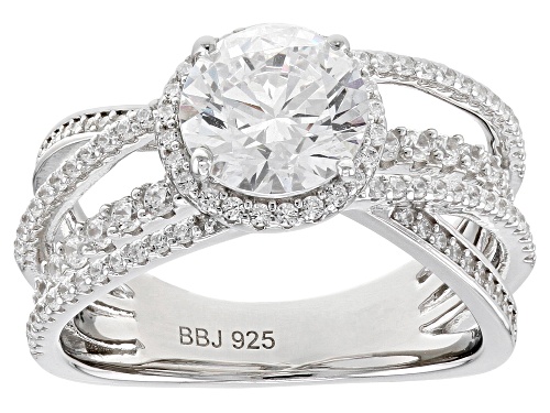 Photo of Bella Luce® 4.96ctw White Diamond Simulant Platinum Over Sterling Silver Ring (3.00ctw DEW) - Size 9