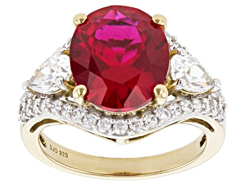 Photo of Bella Luce® 7.38ctw Lab Created Ruby And White Diamond Simulants Eterno™ Yellow Ring - Size 7