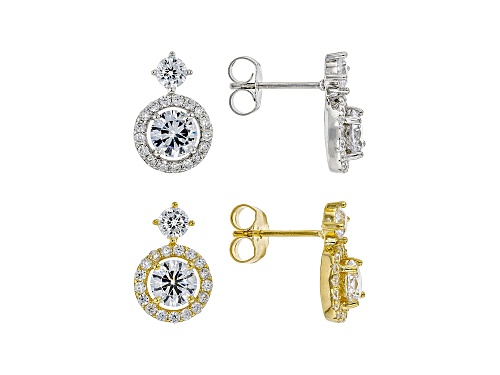 Photo of Bella Luce® 9.00ctw White Diamond Simulant Rhodium And Eterno™ Yellow Over Silver 2 Earring Set