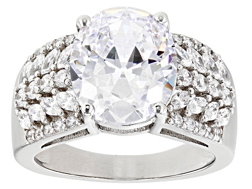 Photo of Bella Luce® 9.87ctw White Diamond Simulant Rhodium Over Sterling Silver Ring(5.98ctw DEW) - Size 5