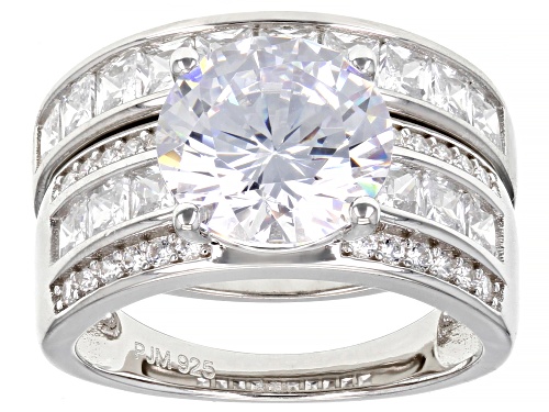 Bella Luce® 8.60ctw White Diamond Simulant Rhodium Over Sterling Silver 2 Ring Set(5.21ctw DEW) - Size 10