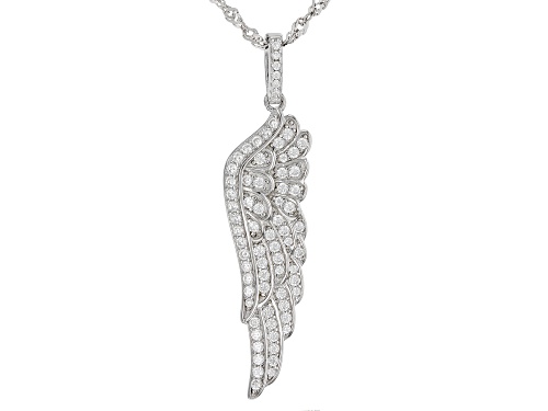 Bella Luce® 1.21ctw White Diamond Simulant Rhodium Over Silver Pendant With Chain(0.73ctw DEW)