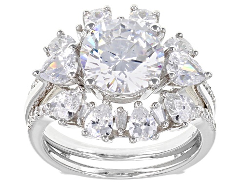 Bella Luce® 8.41ctw White Diamond Simulant Platinum Over Sterling Silver 2 Ring Set - Size 10
