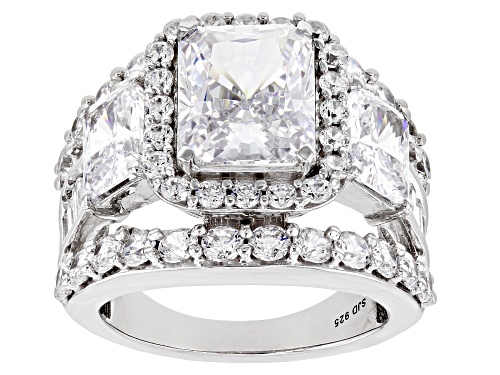 Bella Luce® 13.40ctw White Diamond Simulant Platinum Over Sterling Silver Ring(8.12ctw DEW) - Size 10