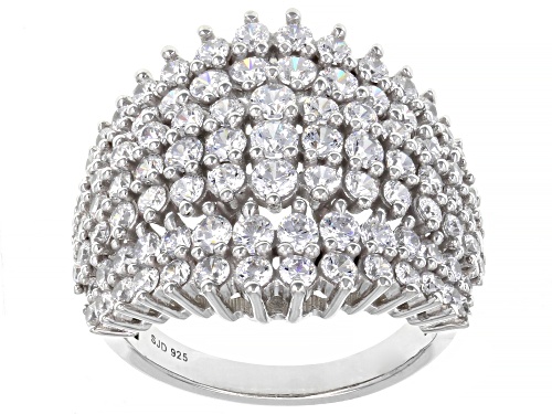 Bella Luce® 5.42ctw White Diamond Simulant Rhodium Over Sterling Silver Ring - Size 5
