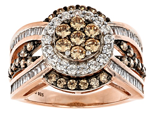 Bella Luce® 2.86ctw Champagne And White Diamond Simulants Eterno™ Rose Ring(1.73ctw DEW) - Size 6