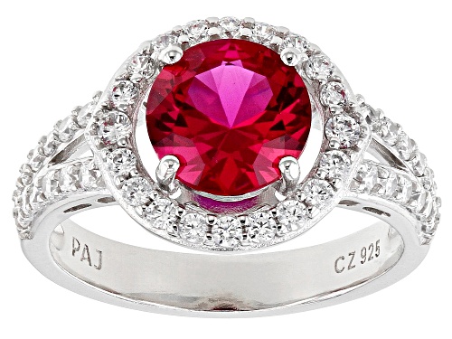 Photo of Bella Luce® 3.35ctw Lab Created Ruby And White Diamond Simulants Platinum Over Sterling Silver Ring - Size 8