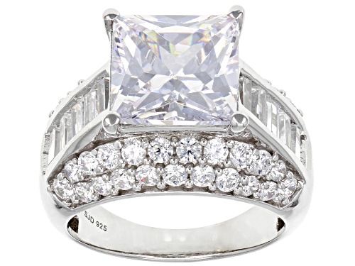 Bella Luce® 12.30ctw White Diamond Simulant Platinum Over Sterling Silver Ring - Size 8