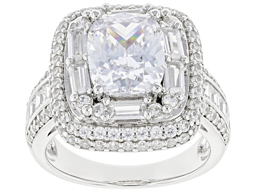 Bella Luce® 8.35ctw White Diamond Simulant Rhodium Over Sterling Silver Ring - Size 9