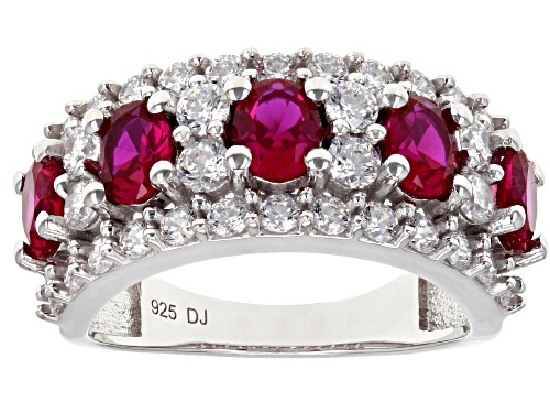 Photo of Bella Luce® 4.23ctw Lab Created Ruby And White Diamond Simulants Rhodium Over Sterling Silver Ring - Size 8