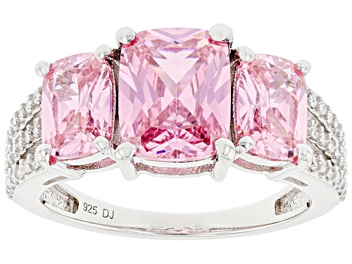 Photo of Bella Luce® 6.99ctw Pink And White Diamond Simulants Rhodium Over Sterling Silver Ring - Size 6