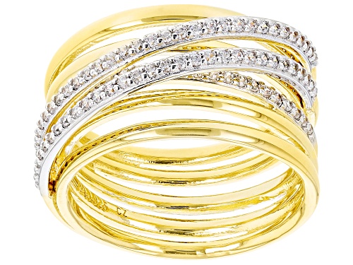 Bella Luce® 0.65ctw White Diamond Simulant Rhodium And Eterno™ Yellow Ring - Size 5