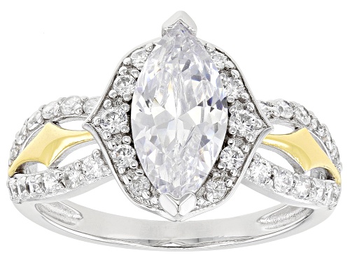 Bella Luce® 3.50ctw White Diamond Simulant Rhodium And 14k Yellow Gold Over Sterling Silver Ring - Size 10