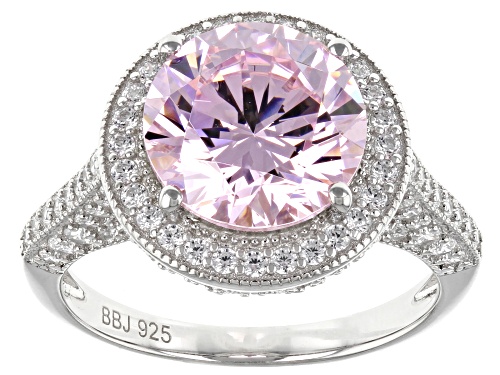 Bella Luce® 7.75ctw Pink & White Diamond Simulants Platinum Over Silver Ring(4.69ctw DEW) - Size 10