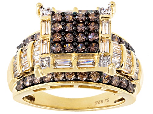 Photo of Bella Luce ® 3.95ctw Mocha & White Diamond Simulant Eterno ™ Yellow Ring (2.39ctw DEW) - Size 12