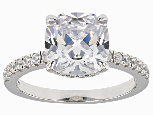 Bella Luce® 6.02ctw White Diamond Simulants Rhodium Over Sterling Silver Ring(3.64ctw DEW) - Size 11