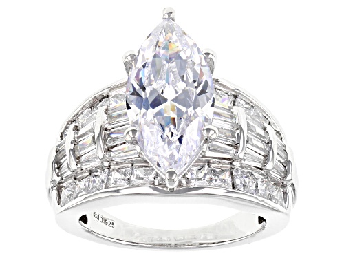 Bella Luce® 10.40ctw White Diamond Simulant Platinum Over Sterling Silver Ring(6.30ctw DEW) - Size 11