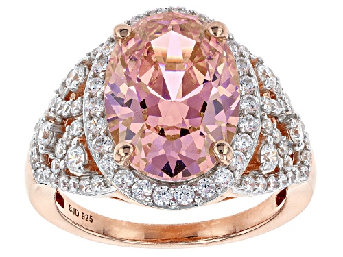 Photo of Bella Luce® 10.78ctw Pink And White Diamond Simulants Eterno™ Rose Ring(6.53ctw DEW) - Size 8