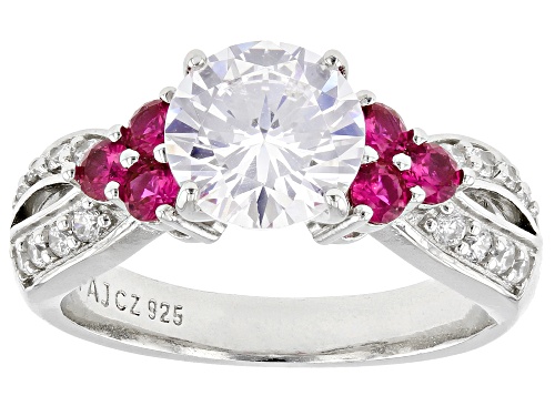 Bella Luce® 3.78ctw Lab Created Ruby And White Diamond Simulants Platinum Over Sterling Silver Ring - Size 10
