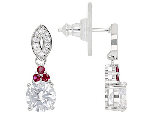 Bella Luce® 3.53ctw Lab Created Ruby And White Diamond Simulants Platinum Over Silver Earrings