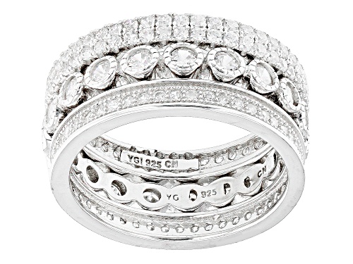 Photo of Bella Luce® 3.28ctw White Diamond Simulant Rhodium Over Sterling Silver 3 Ring Set(1.98ctw DEW) - Size 10