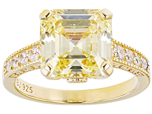 Photo of Bella Luce® 6.62ctw Canary And White Diamond Simulants Eterno™ Yellow Asscher Cut Ring(4.01ctw DEW) - Size 10