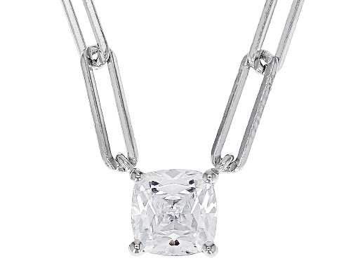 Bella Luce® 1.42ctw White Cubic Zirconia Platinum Over Sterling Silver Paperclip Necklace - Size 18