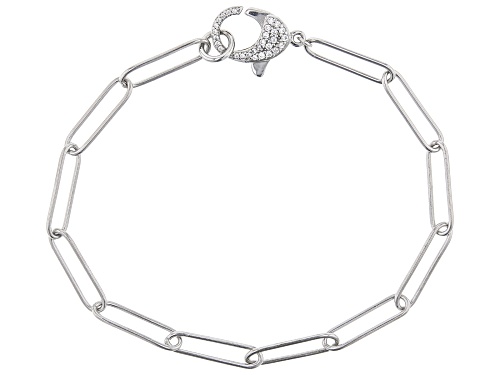 Bella Luce® 0.31ctw White Cubic Zirconia Platinum Over Sterling Silver Paperclip Bracelet - Size 6.5