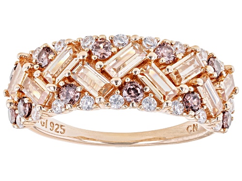 Bella Luce® 2.73ctw Champagne, Mocha, And White Diamond Simulants Eterno™ Rose Ring(1.65ctw DEW) - Size 5