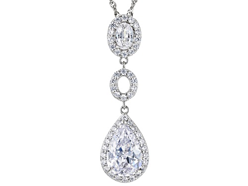 Bella Luce® 6.85ctw White Diamond Simulant Rhodium Over Sterling Silver Pendant(4.15ctw DEW)