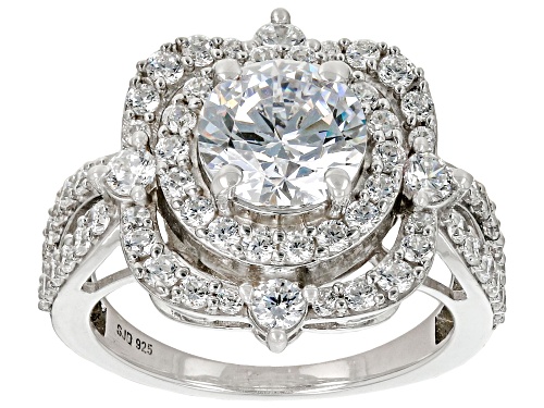 Bella Luce® 5.55ctw White Diamond Simulant Rhodium Over Sterling Silver Ring(3.36ctw DEW) - Size 9