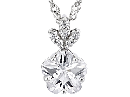 Bella Luce® 3.20ctw White Diamond Simulant Rhodium Over Sterling Silver Clover Pendant With Chain