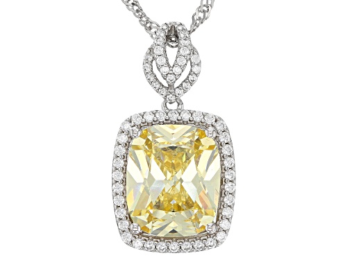 Photo of Bella Luce® 9.86ctw Canary And White Diamond Simulants Rhodium Over Silver Pendant With Chain