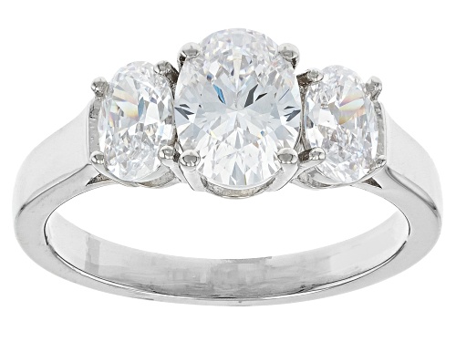 Bella Luce® 3.97ctw White Diamond Simulant Platinum Over Sterling Silver Ring (2.40ctw DEW) - Size 9