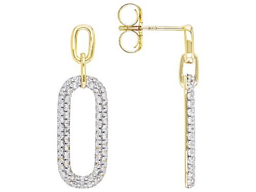 Photo of Bella Luce® 1.78ctw White Diamond Simulant Rhodium Over Silver And Eterno™ Yellow Paperclip Earrings