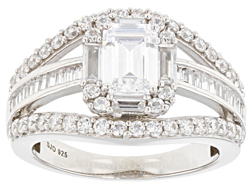Bella Luce® 3.25ctw White Diamond Simulant Rhodium Over Sterling Silver Ring(1.96ctw DEW) - Size 9