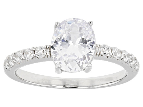 Photo of Bella Luce® 3.85ctw White Diamond Simulant Oval Rhodium Over Sterling Silver Ring(2.33ctw DEW) - Size 12