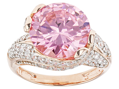 Bella Luce® 11.54ctw Pink And White Diamond Simulants Eterno™ Rose Ring (6.99ctw DEW) - Size 6