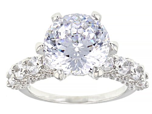 Bella Luce® 10.27ctw White Diamond Simulant Platinum Over Sterling Silver Ring (6.22ctw DEW) - Size 7