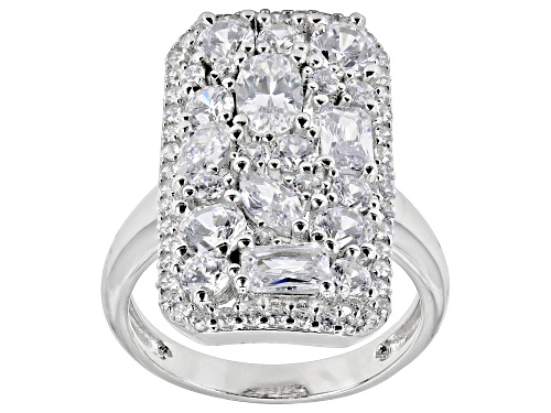 Bella Luce® 5.35ctw White Diamond Simulant Rhodium Over Sterling Silver Ring (3.32ctw DEW) - Size 6