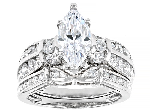 Photo of Bella Luce® 4.63ctw White Diamond Simulant Rhodium Over Sterling Silver Ring Set (2.80ctw DEW) - Size 10