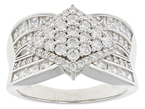 Bella Luce® 3.08ctw White Diamond Simulant Platinum Over Sterling Silver Ring (1.86ctw DEW) - Size 9