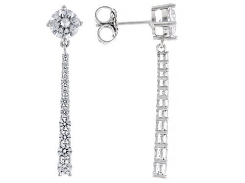Bella Luce® 4.38ctw White Diamond Simulant Rhodium Over Sterling Silver Earrings (2.65ctw DEW)