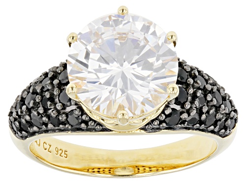 Bella Luce® 6.69ctw White And Black Diamond Simulants Eterno™ Yellow Ring (DEW 4.05ctw) - Size 5