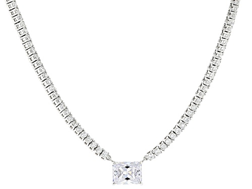 Bella Luce® 9.06ctw White Diamond Simulant Rhodium Over Sterling Silver Necklace (5.49ctw DEW) - Size 18