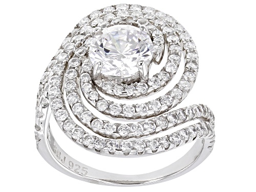 Bella Luce ® 6.10ctw Round, Rhodium Over Sterling Silver Ring - Size 6